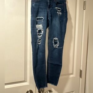 No Boundaries Ripped Dark Blue Skinny Jeans